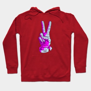 Mummy hand. Peace sign hand. Hoodie